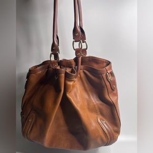 Cole Haan Paige F06 Cognac Brown Leather Boho Bag. So Soft!